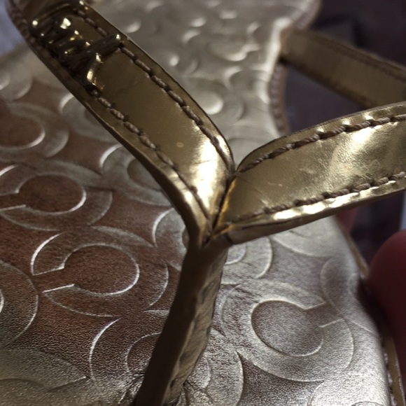 Coach Devlynn Metallic Gold Sandal - Picture 8 of 8